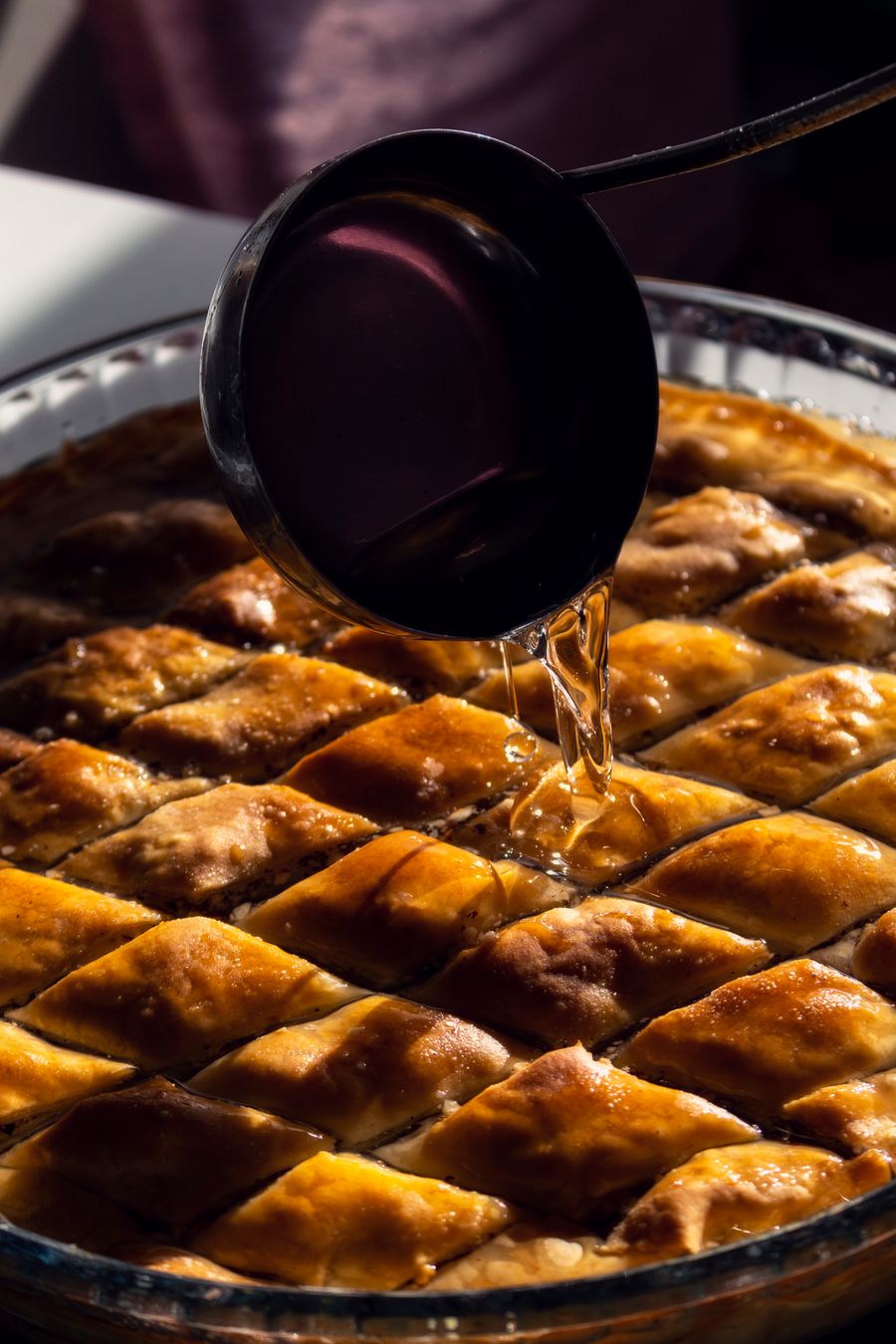 Baklava with honey syrup