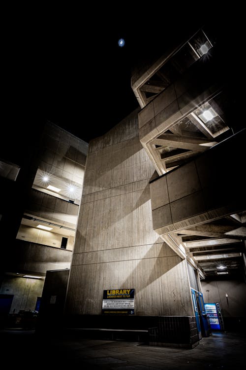 Exterior of a Modern Building at Night 