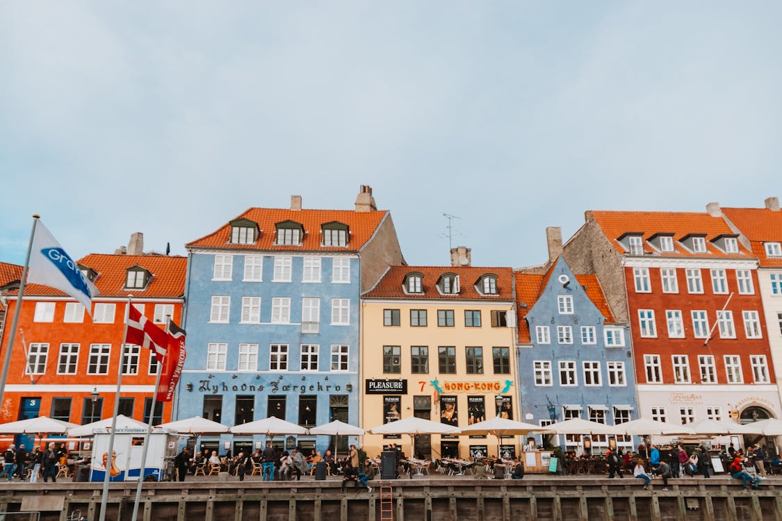 Free Photo of the Nyhavn District in Copenhagen, Denmark Stock Photo