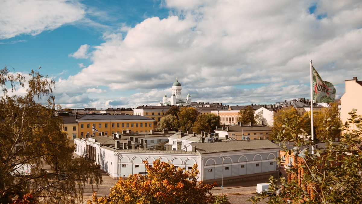 Capture of Helsinki's historic architecture and skyline with Helsinki Cathedral.