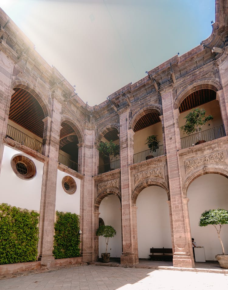 Columns In Casa De Cultura Banamex In San Miguel De Allende