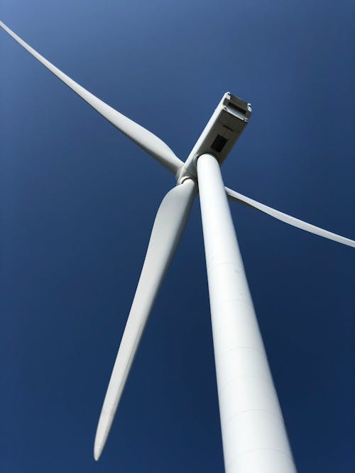 Low Angle View of a Wind Turbine 