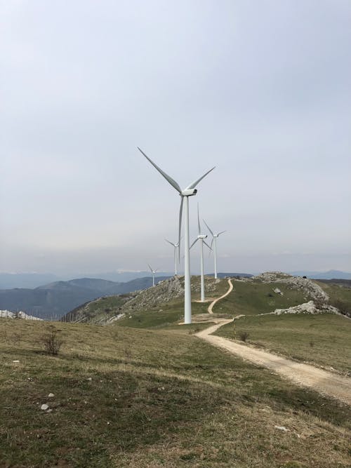 Wind Turbines in Mountains 