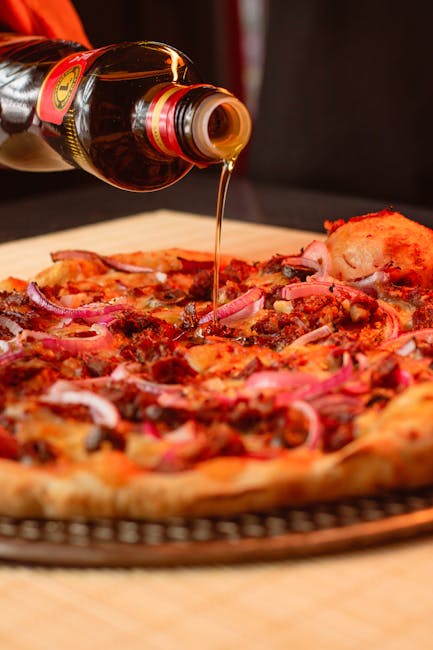 Pizza with Red Onion and Olive Oil