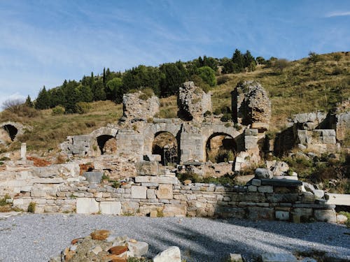Ancient Castle Ruins in Mountains Landscape
