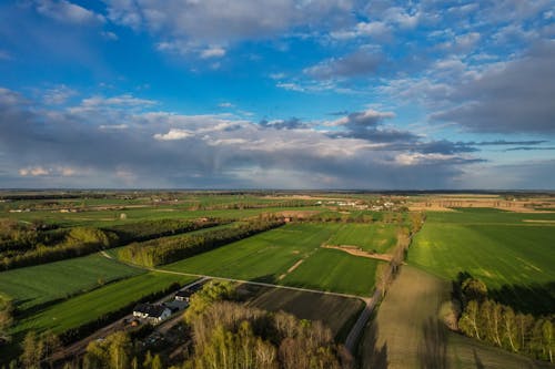 Landscape of Farmlands and Villages