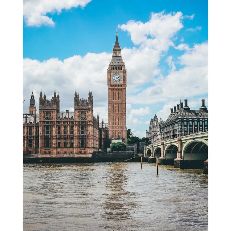 Big Ben, Westminster Bridge And Palace Of Westminster In London, England