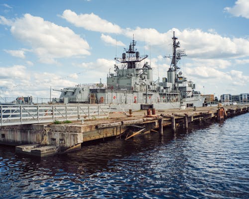 A Warship in the German Navy Museum in Wilhelmshaven, Germany 