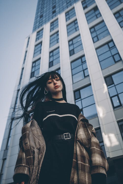 A Portrait of a Young Woman on the Street