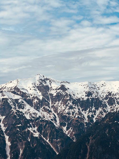 Rocky Snowcapped Mountain Peak