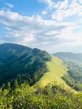 Beautiful mountain landscape in Kandy, Sri Lanka, showcasing lush greenery and stunning ridgelines.