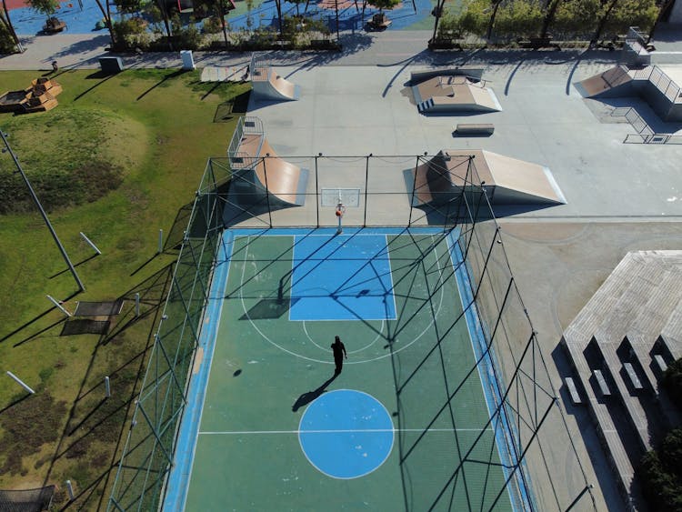 Basketball Court And Skatepark