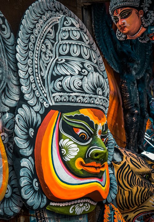 Ornamented Hindu God Head Statue