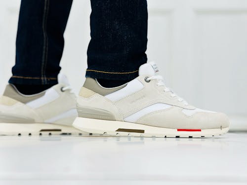 White Trainers on Feet