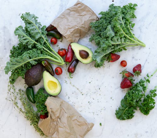 Free 과일과 채소의 평평한 사진 Stock Photo