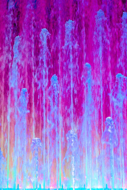 Photo of Pink and Blue Abstract Artwork