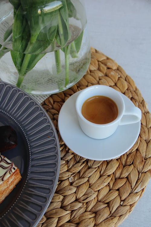 Cake and Coffee on the Table 