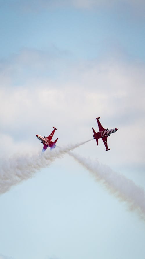 Turkish Airplanes Performing an Air Show 