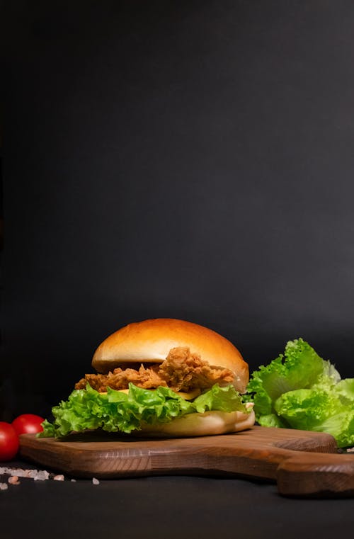 Foto stok gratis background hitam, burger, fast food
