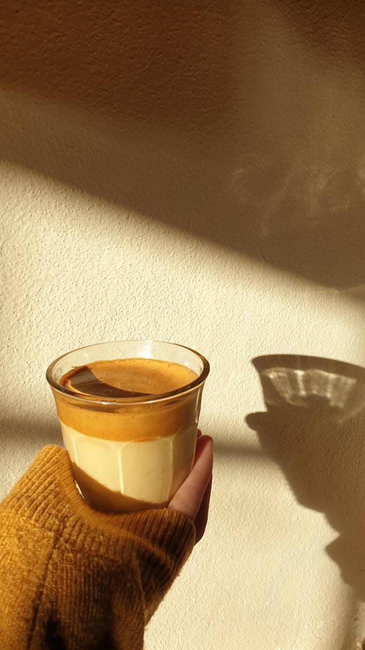 Woman Hand Holding Coffee Glass