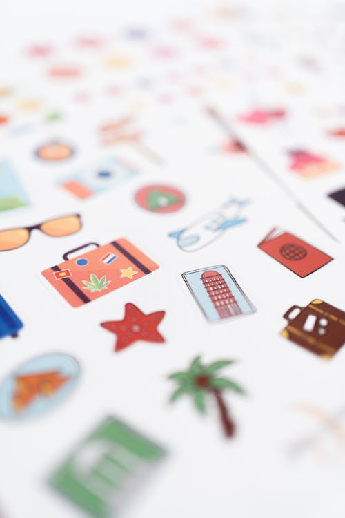 Close-up of a Sheet of Stickers 