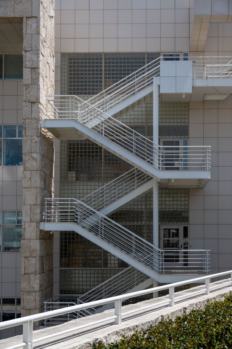 Exterior Of A Building With An Outdoor Staircase 