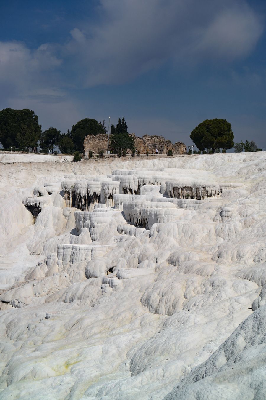White travertine terraces of Pamukkale, Turkey