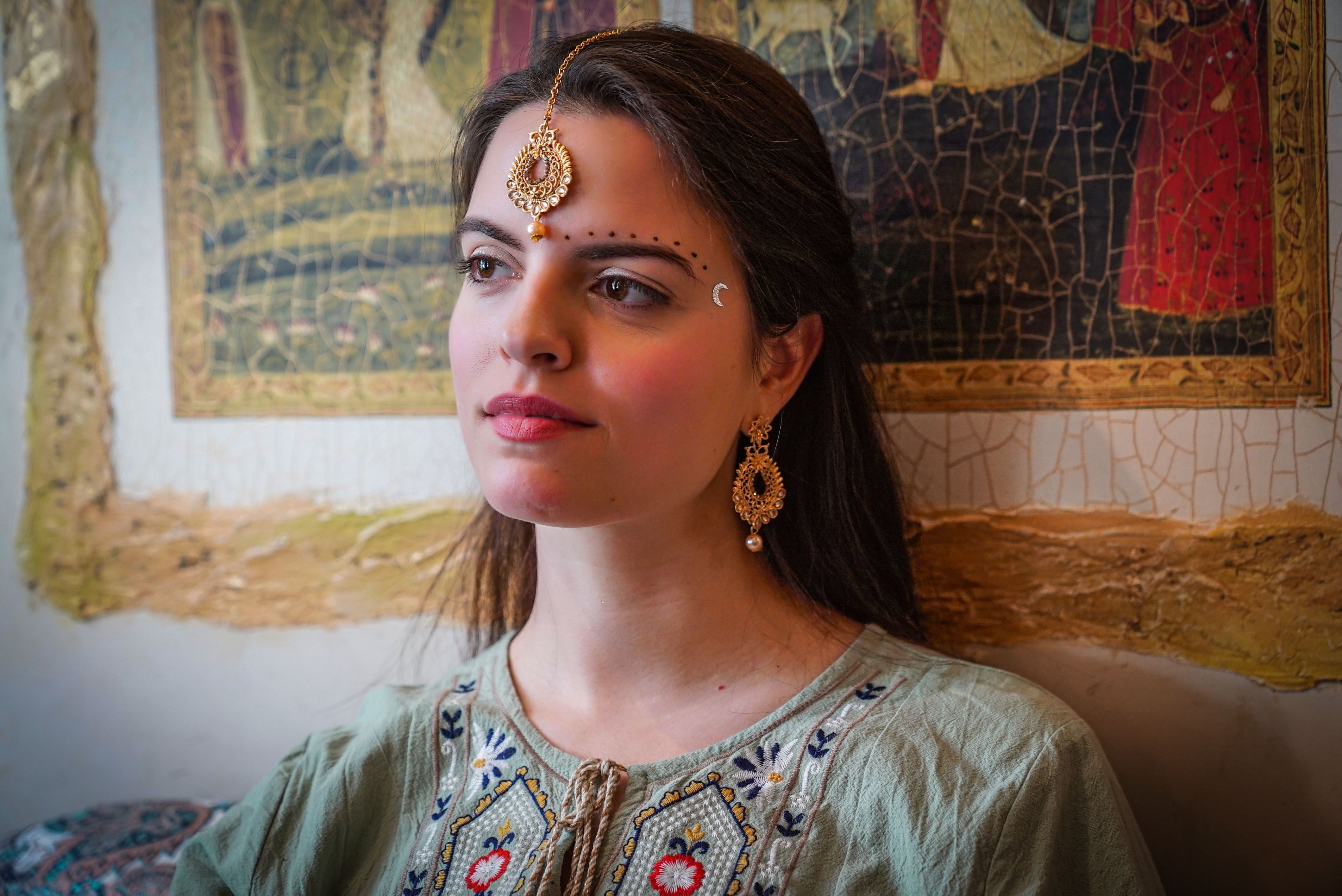 Portrait of a Woman Wearing Traditional Indian Costume · Free Stock Photo