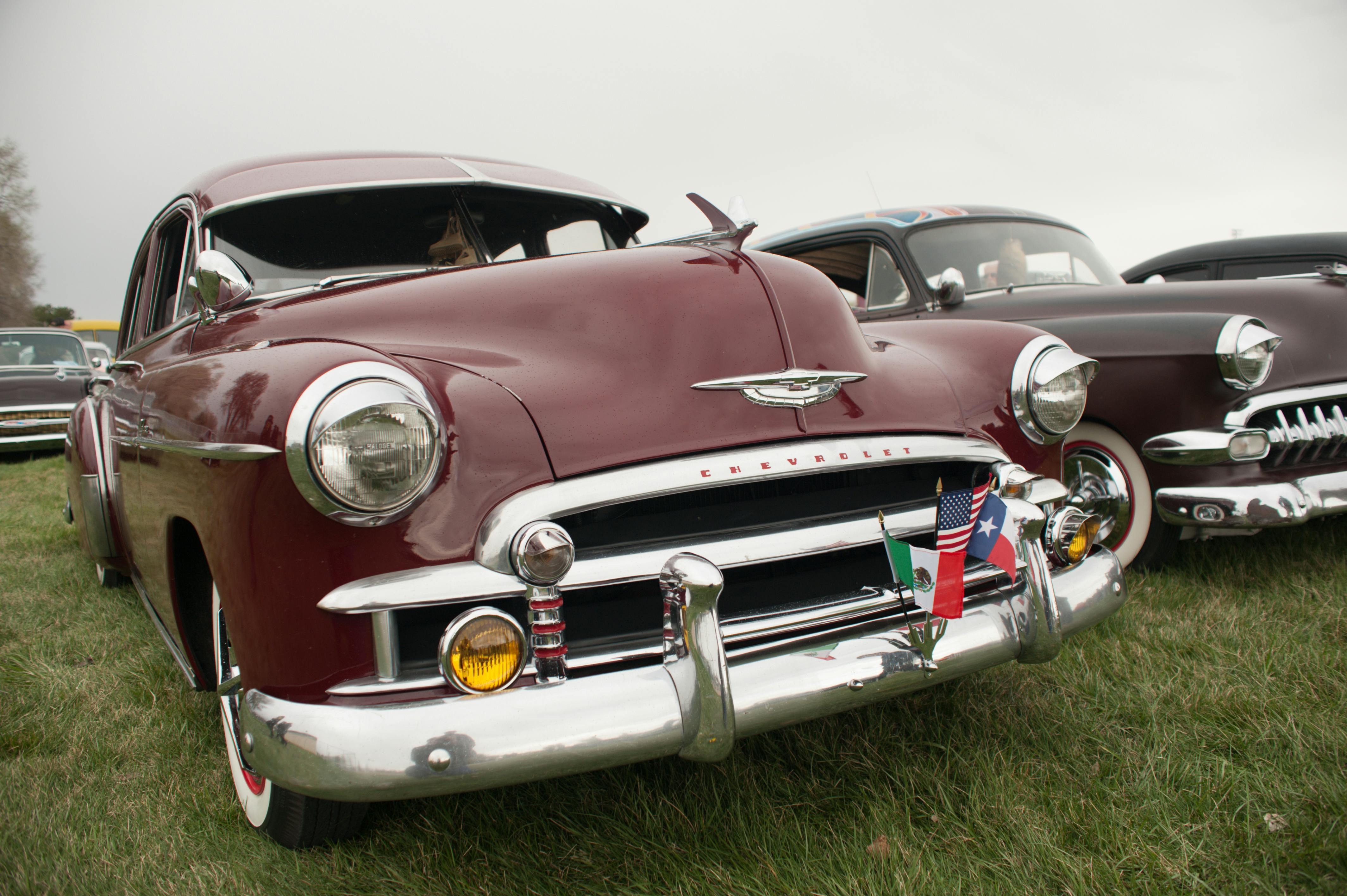 Grayscale Photo of Vintage Car · Free Stock Photo