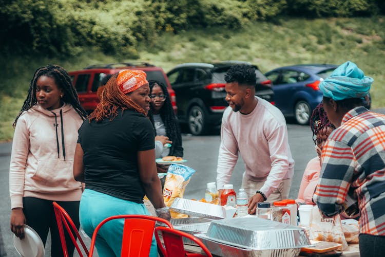 Group Having An Outdoor Party