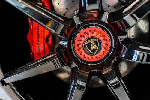 Close-up of a Rim in a New Lamborghini