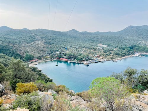 Tourist Resort by the Lake in the Mountains