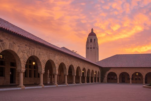 Stanford University Courtyard at Dusk