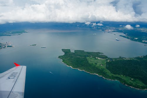 Free Aerial View of Green Covered Island Stock Photo