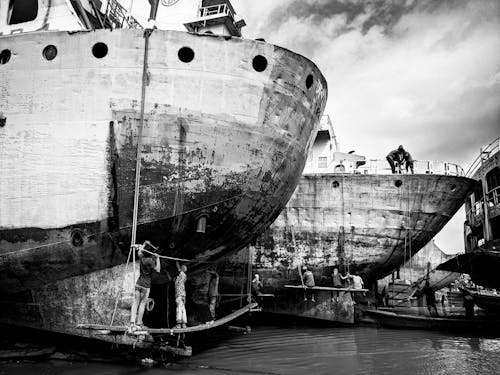 Decaying Ships in Shipyard