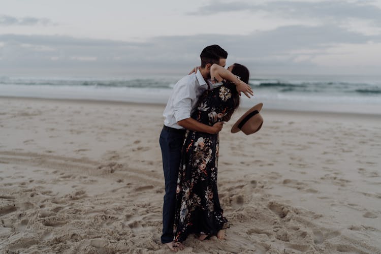 Kissing Couple On Beach