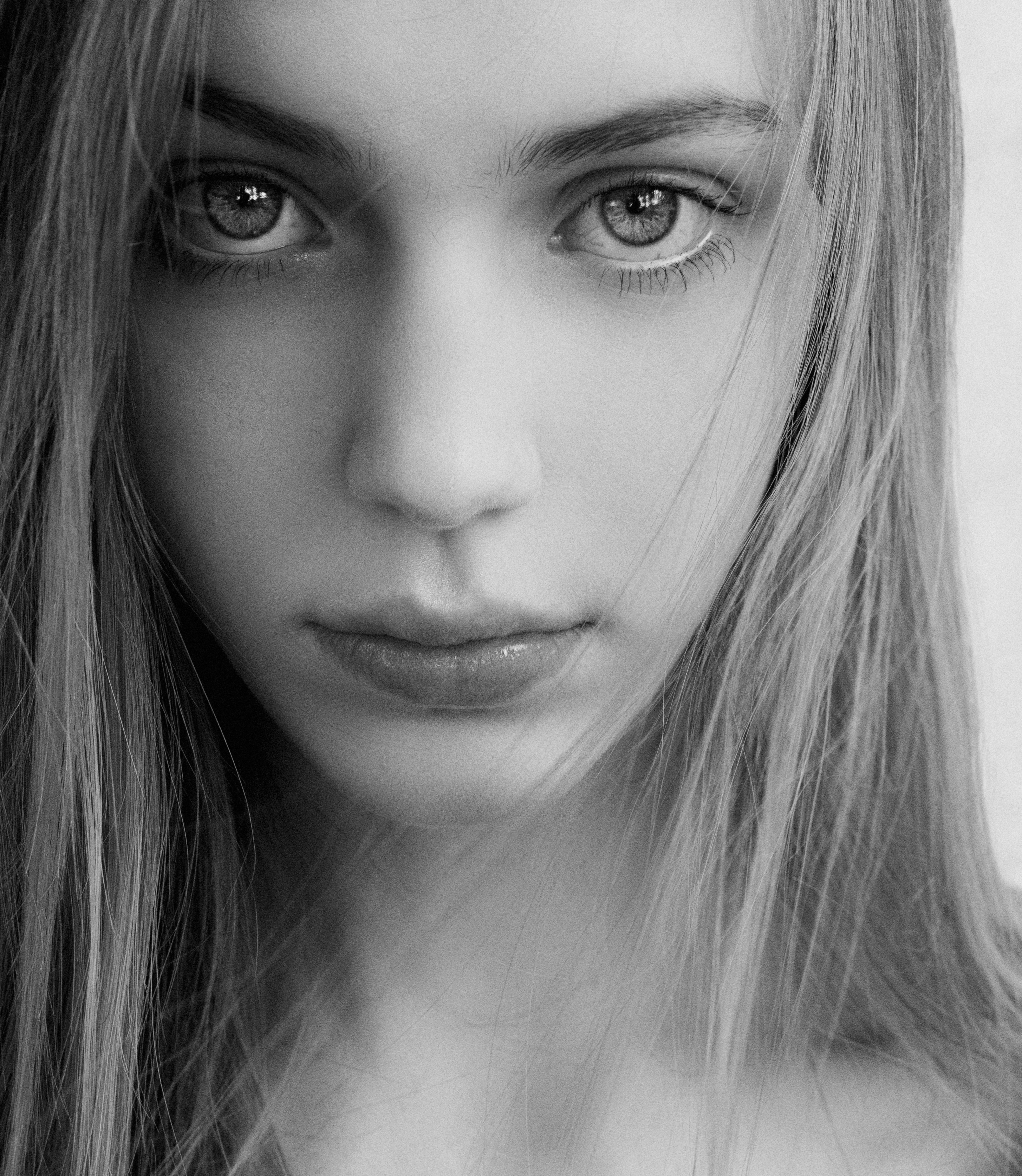 Black and White Portrait of a Young Woman · Free Stock Photo