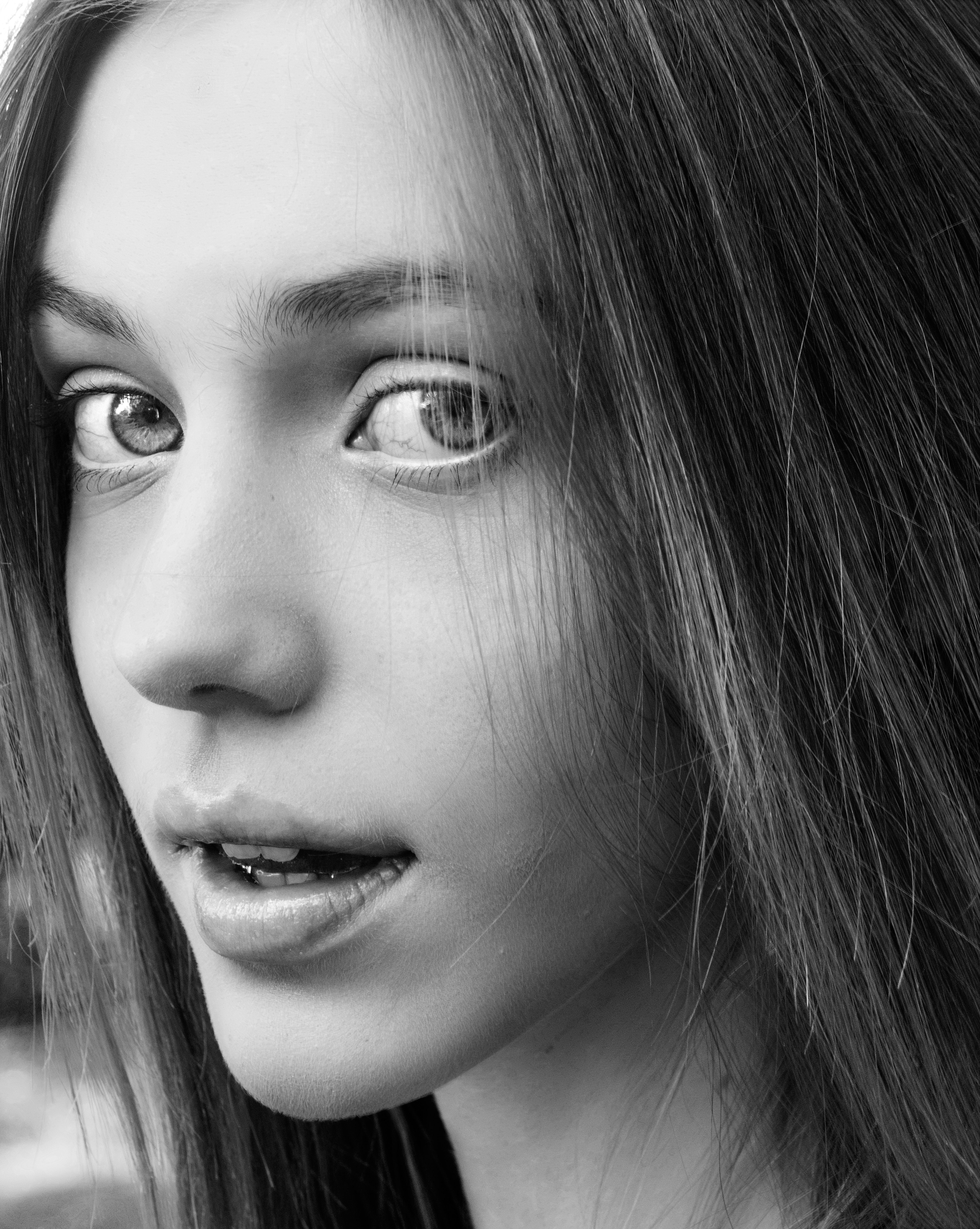 Black and White Portrait of a Young Woman · Free Stock Photo
