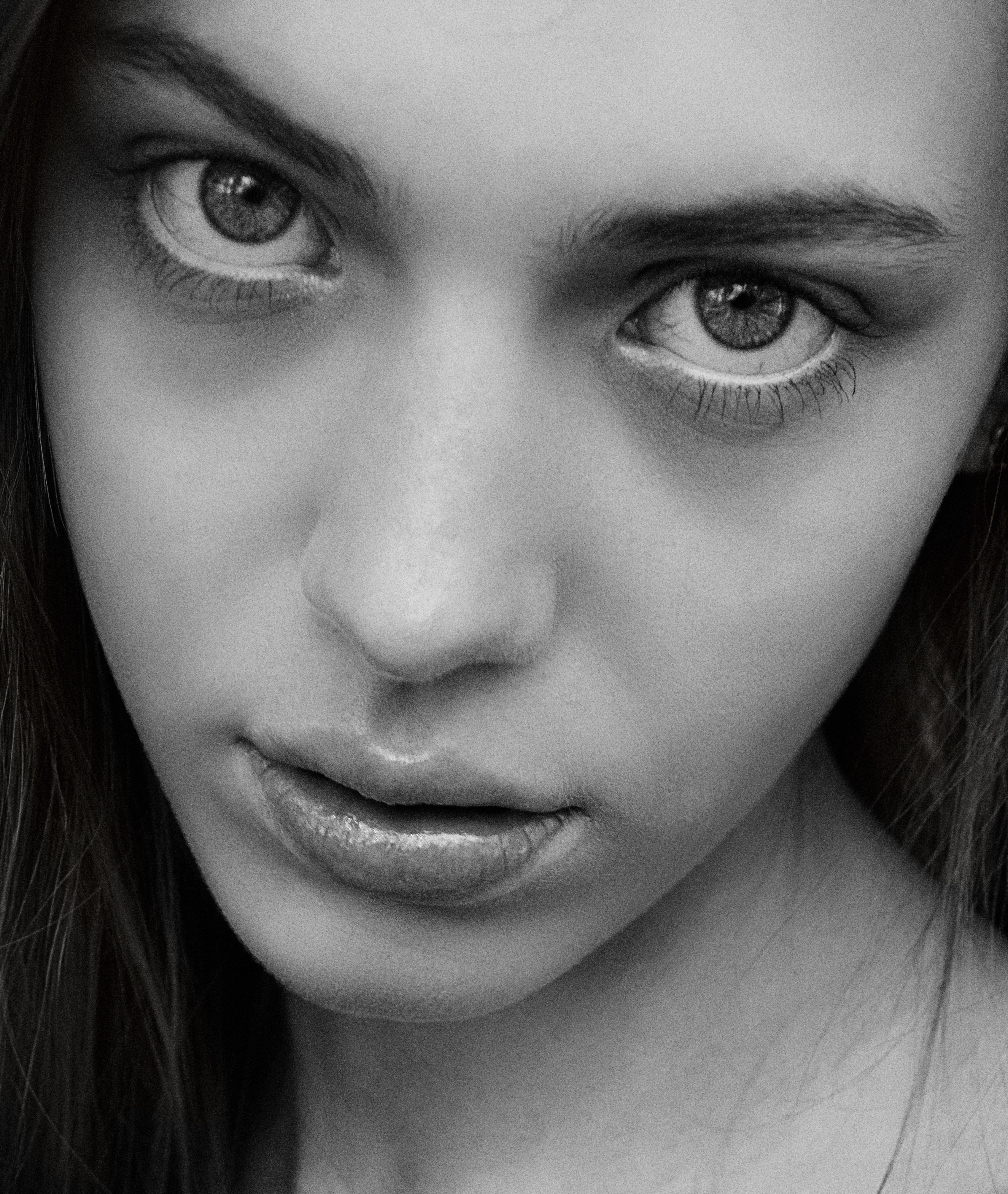 Black and White Portrait of a Young Woman · Free Stock Photo