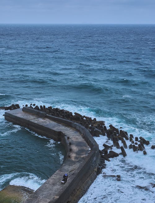 Imagine de stoc gratuită din coastă, dig, fotografie cu drona