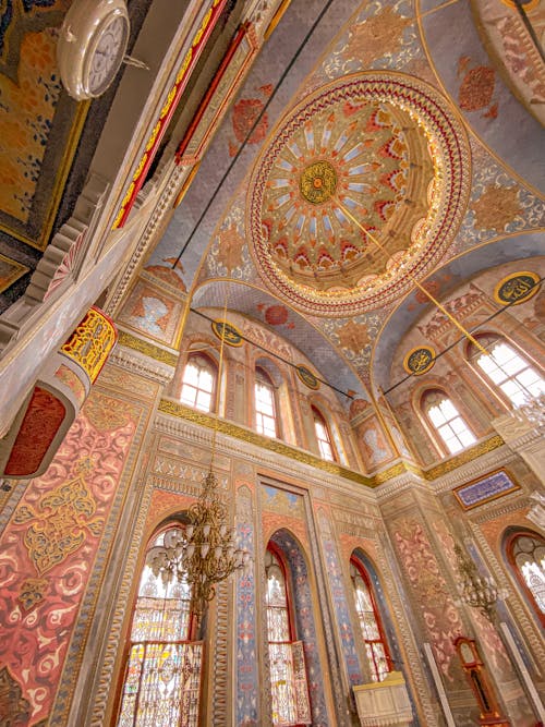 Ornamented Ceiling in Mosque in Istanbul