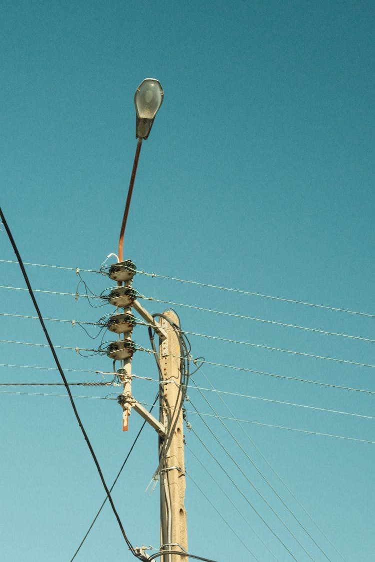 Urban Lantern With Power Lines