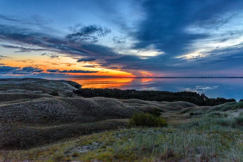 Scenic View Of Ocean During Sunset