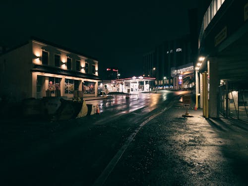 Street in Town at Night