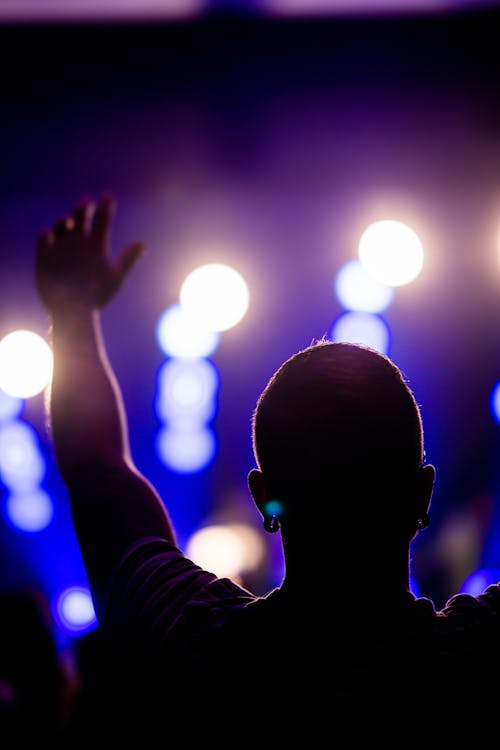 A Silhouette of a Man at a Music Concert