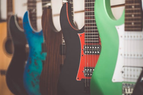 Free Choice of Guitars Stock Photo