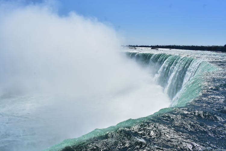 Niagara Falls On The Border Between Ontario, Canada And New York, United States