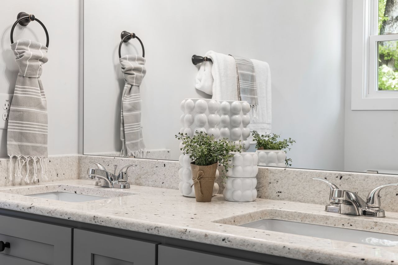 Two basins set into a single counter