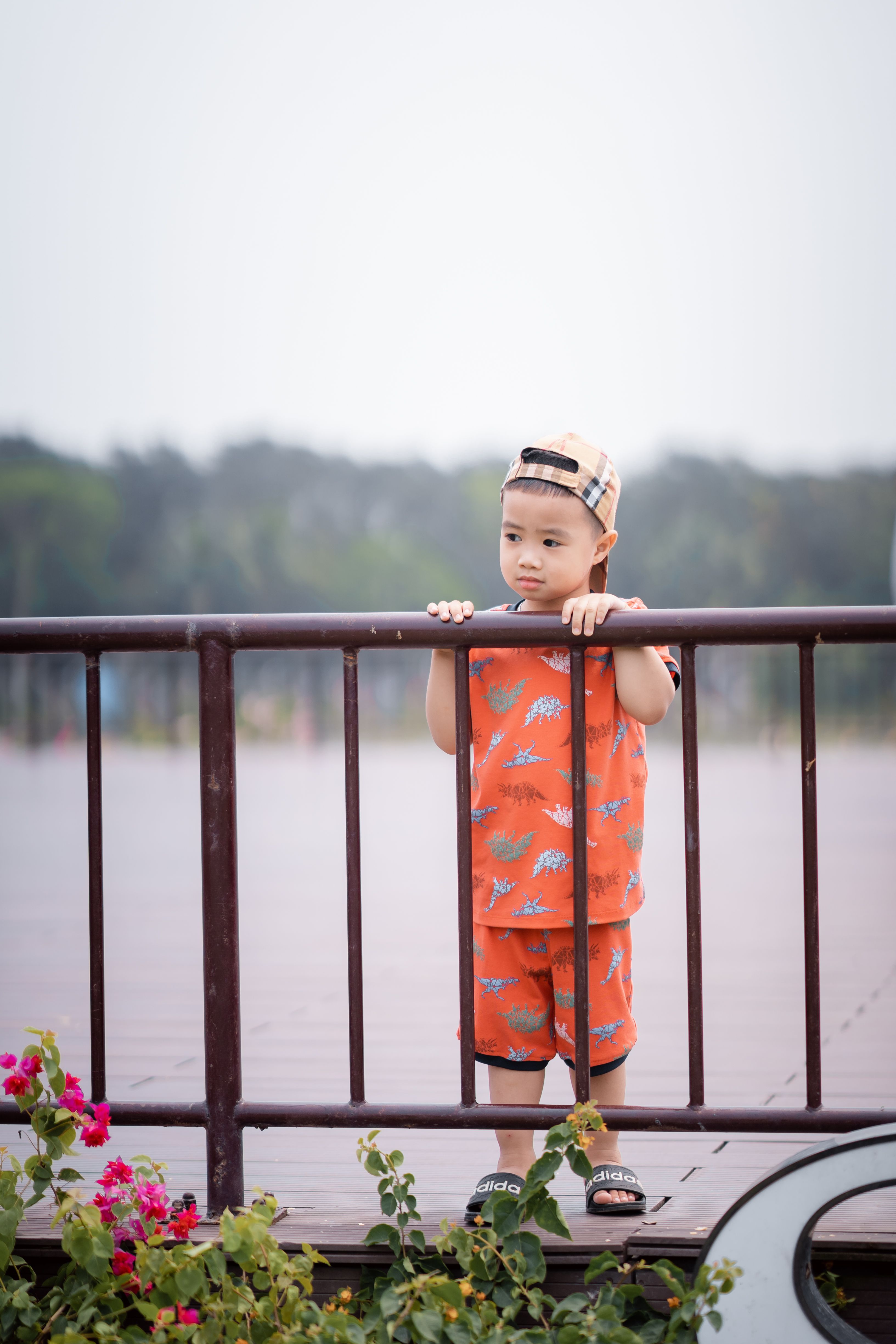 Little Boy Holding on to the Railing · Free Stock Photo