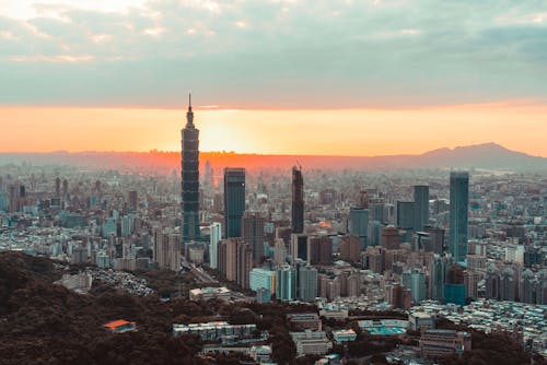 Scenic Cityscape of Taipei at Sunset